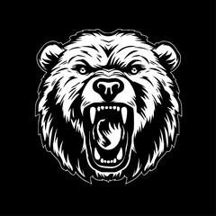 Bear - Black and White Isolated Icon - Vector illustration