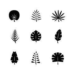 Tropical floral leaves glyph icon