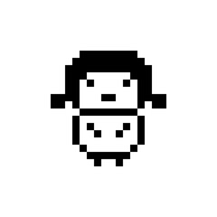 Fototapeta premium ドット絵のキャラ(女_二つ結い)