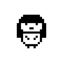 Fototapeta premium ドット絵のキャラ(女_ロングヘア)