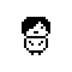 Obraz premium ドット絵のキャラ(七三分け_片目)