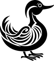 Duck | Black and White Vector illustration