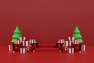 Obraz premium Merry christmas and Happy New Year Holiday Product Display.
