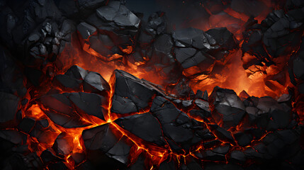 Hot lava texture background, close up view, AI generative