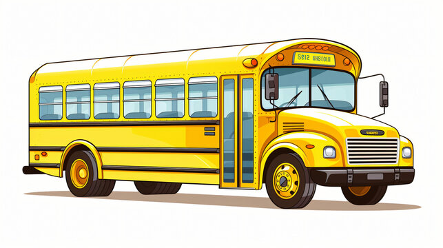Illustration of yellow bus