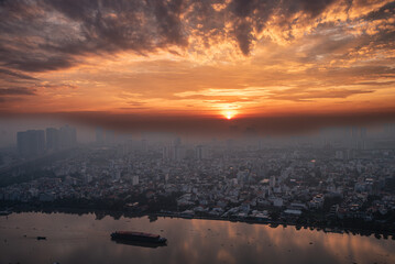 Fototapeta na wymiar Cloudy sky of Saigon City, Vietnam