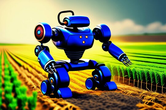 Roboter als Landarbeiter auf dem Feld