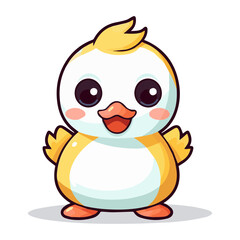 Cute yellow chick Adorable Kawaii Animal Stickers: Transparent SVG, Cute Nursery Decor Clip Art for Children's Room and Crafts