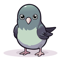 Pigeon Adorable Kawaii Transparent SVG, Cute Nursery Decor Clip Art for Children's Room and Crafts