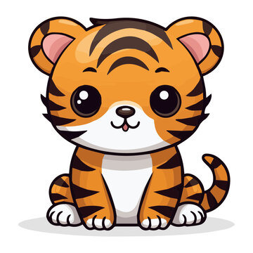 Tiger Cub Adorable Animal Vector Transparent SVG, Cute Nursery Decor Clip Art for Children's Room and Crafts