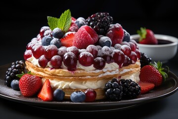 French berries fruits tart.