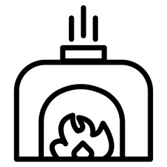 fireplace line icon