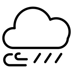 cloud rain line icon