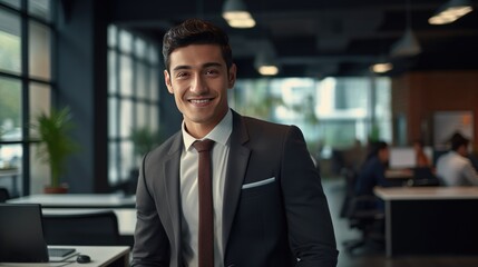 Fototapeta premium Portrait of a young Mexican businessman 