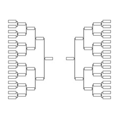 Set of Bracket sport tournament, blank elimination event sign, playoff match vector illustration
