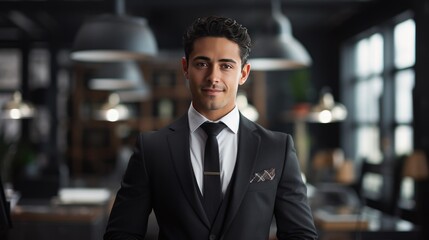 Fototapeta premium Portrait of a young Mexican businessman 