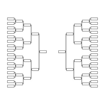 Set of Bracket sport tournament, blank elimination event sign, playoff match vector illustration