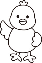 Cute easter chick outline