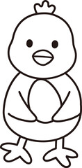 Cute easter chick outline