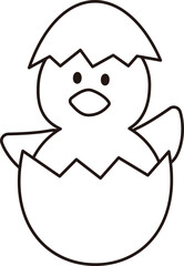 Cute easter chick outline
