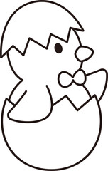 Cute easter chick outline