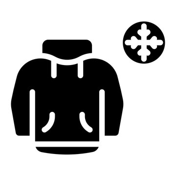 jacket with snowflake glyph icon