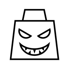 icon devil shopping bag halloween, Halloween icon, Spooky, Scary, Horor, Simple and Minimalist icon