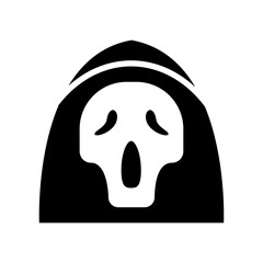 icon reaper skull scream halloween, Halloween icon, Spooky, Scary, Horor, Simple and Minimalist icon