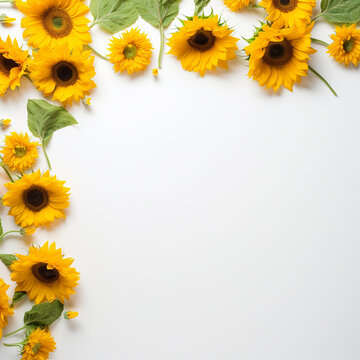 Sunflower border for a positive and optimistic outlook