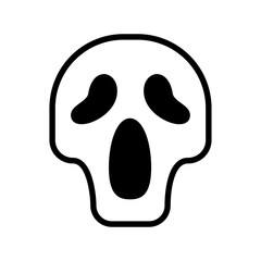 icon skull scream halloween, Halloween icon, Spooky, Scary, Horor, Simple and Minimalist icon