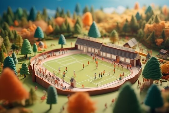 陸上競技の練習風景-3（3D）ジオラマ　