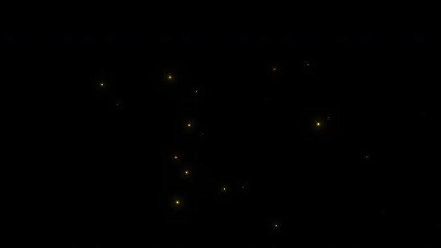Realistic Fireflies slow flying glowing loop background