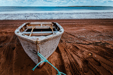Weathered row boat