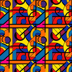 Colorful wallpaper in pop art style seamless pattern