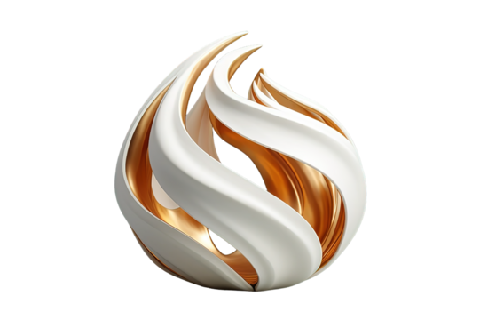 twist abstract object isolated PNG Background. Generative Ai.