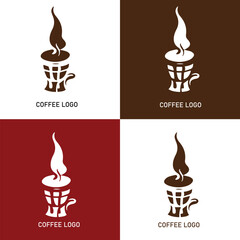 Coffee Logo simple low background black a white 
