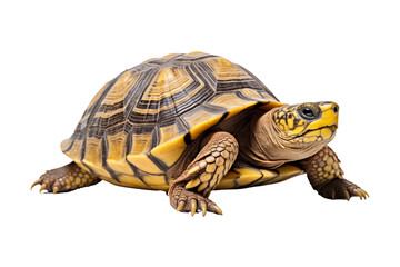 Obraz premium full body turtle isolated on a transparent background, isolated close up box turtle. Generative AI