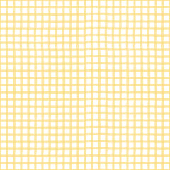 Gingham pattern seamless Plaid repeat vector in yellow and white. Design for print, tartan, gift wrap, textiles, checkered background for tablecloths.