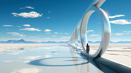 It's the dream of the infinity sleek world full whiteand emptiness nothing. Generative AI