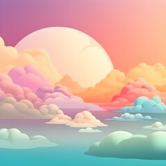 Fototapeta na wymiar Pastel Cloud and Sky, Dreamy Clouds, Dreamy Sky, Cloud Background, Sky Background, Cloud and Sky Background, Generative AI