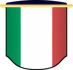 Italy Flag in Shield Shape