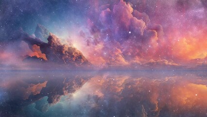 A mesmerizing celestial spectacle: a hazy softly radiates amidst a backdrop of distant stars, evoking profound wonder for the universe's beauty