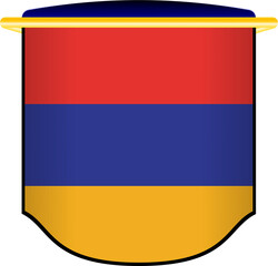 Armenia Flag in Shield Shape