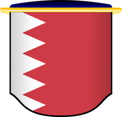 Bahrain Flag in Shield Shape