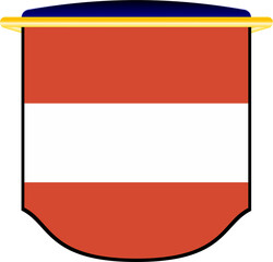 Austria Flag in Shield Shape