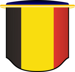 Fototapeta premium Belgium Flag in Shield Shape