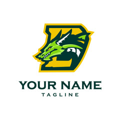  dragon with D letter vector design for esport or other company
