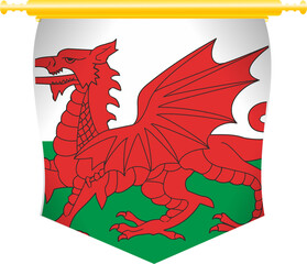Wales Flag Abstract Shape