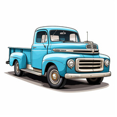 Vintage Pickup Illustration Artful Craftsmanship