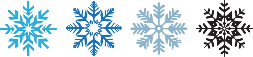 Snowflakes in multicolors, Snowflakes silhouettes